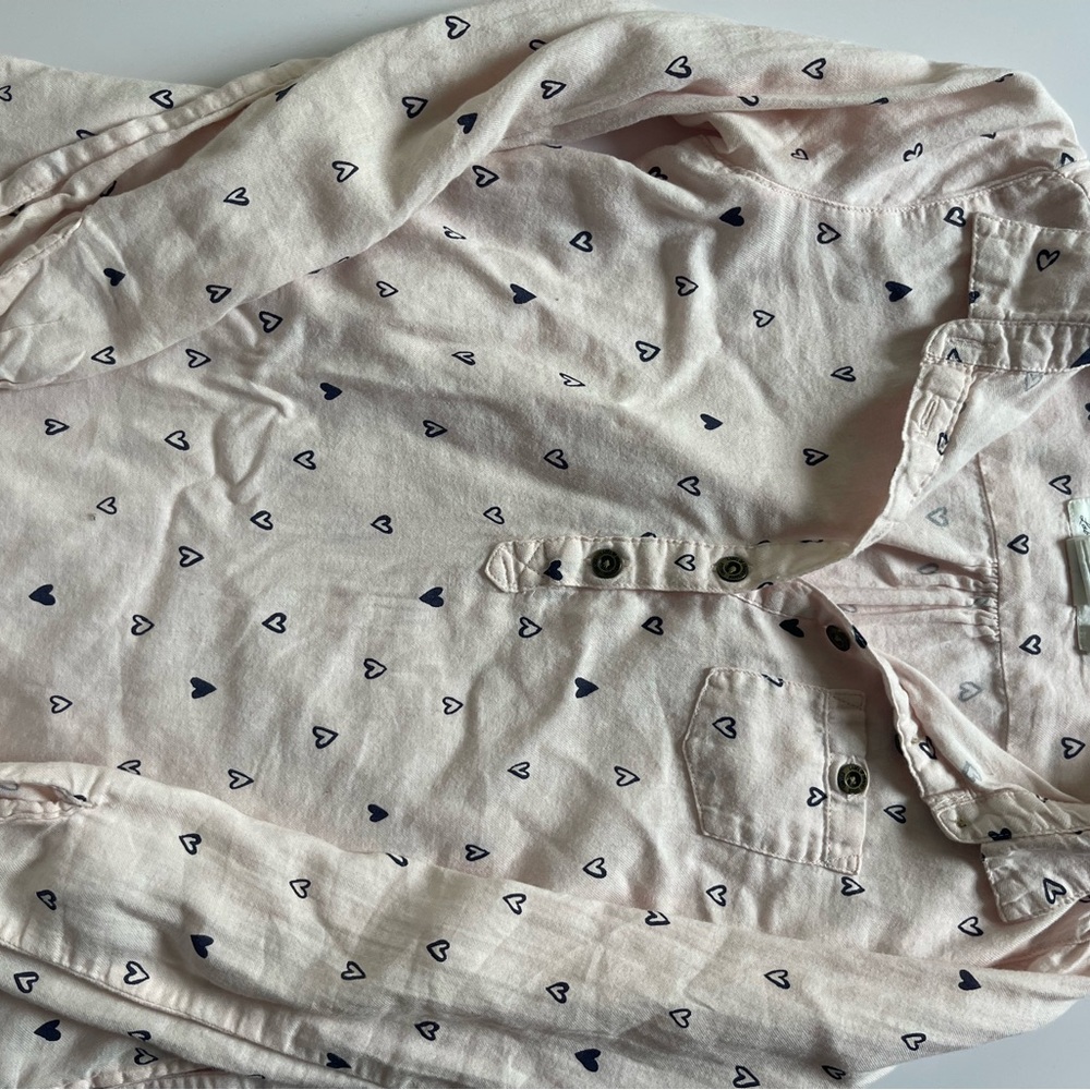 H&M Pink Heart Print Shirt